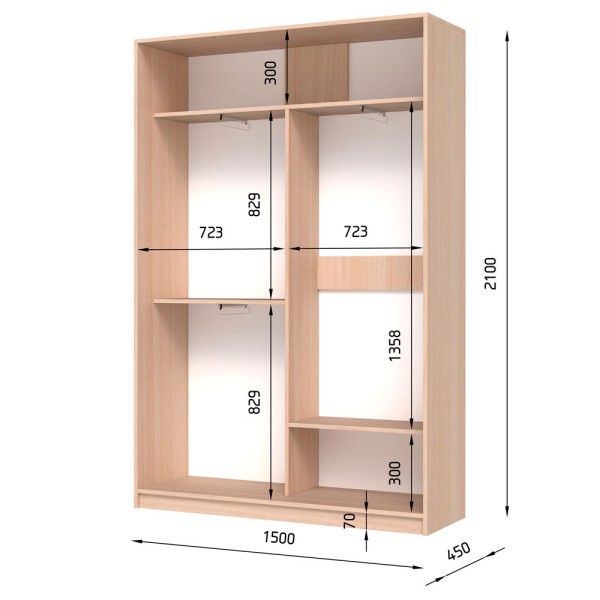 Шафа-купе E-line 2.3 1500x450