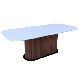 Прямокутний стіл HPL Овальна основа з нагелів на пластині (Arpa 0028 Erre)