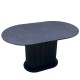 Овальний стіл HPL Овальна основа з нагелів (Сланець Юрський антрацит)
