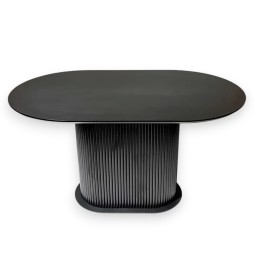 Овальний стіл HPL Овальна основа з нагелів на пластині (Чорний)