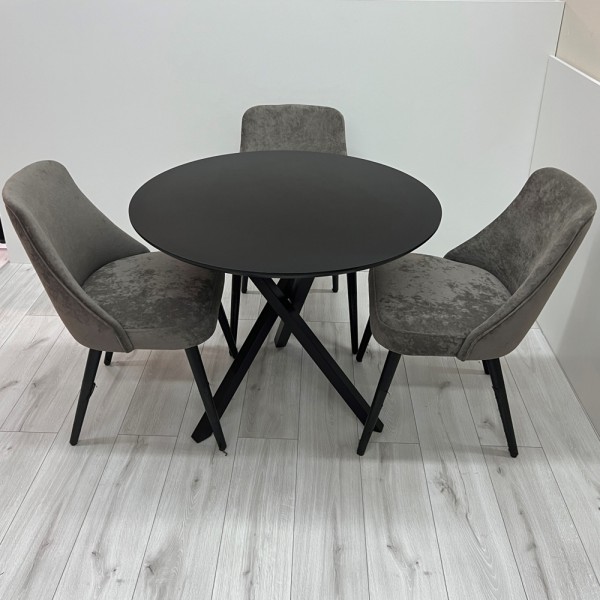 Круглий стіл HPL Основа Христовидна Exes (Чорний)