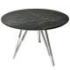 Круглий стіл HPL Arrows (Чорний Камінь П'єтра Гріджіа) для кухні та кафе