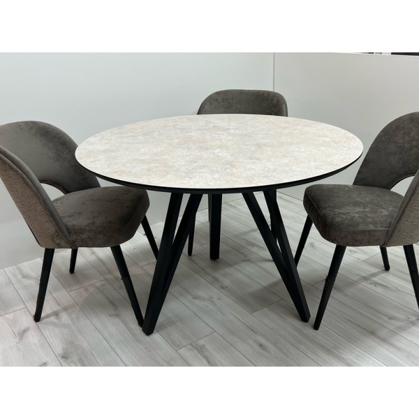 Круглий стіл HPL Arrows (Кераміка Тессина крем)