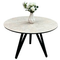 Круглый стол HPL Arrows (Керамика Тессина крем)