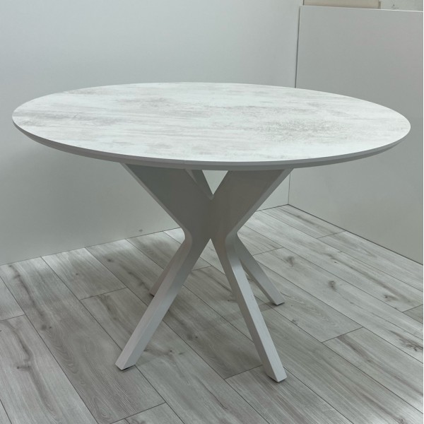 Круглий стіл HPL дерево NEO (Хромікс білий)