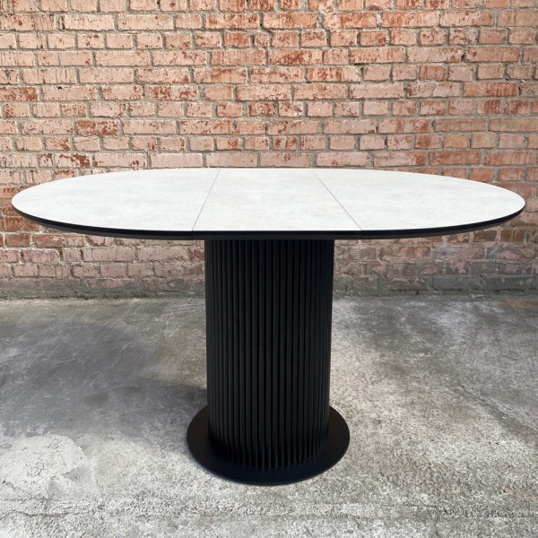 Круглий розкладний стіл HPL Циліндр з нагелів на пластині (Arpa MIKA 3328)