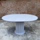 Круглий розкладний стіл HPL Циліндр (Мармур білий)