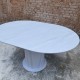 Круглий розкладний стіл HPL Циліндр (Мармур білий)