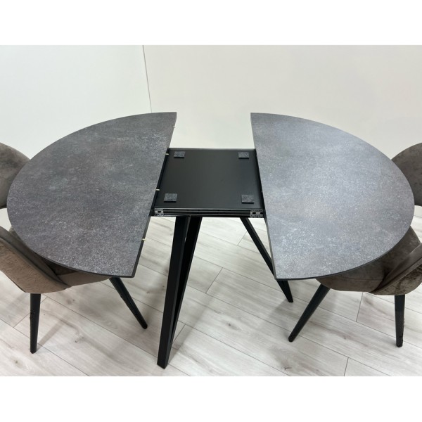 Розкладний круглий стіл HPL Три стріли Arrows (Граніт Верчеллі антрацит)