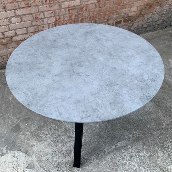 Розкладний круглий стіл HPL Три стріли Arrows (Бетон Чикаго світло-сірий)