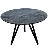 Розкладний круглий стіл HPL Три стріли Arrows (Мармур Чиполліно сірий)