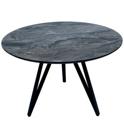 Розкладний круглий стіл HPL Три стріли Arrows (Мармур Чиполліно сірий)