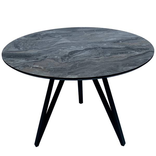 Розкладний круглий стіл HPL Три стріли Arrows (Мармур Чиполліно сірий)