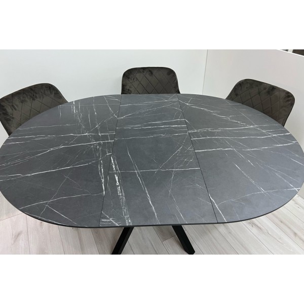 Розкладний круглий стіл HPL NEO (Камінь П'єтра Гріджіа)