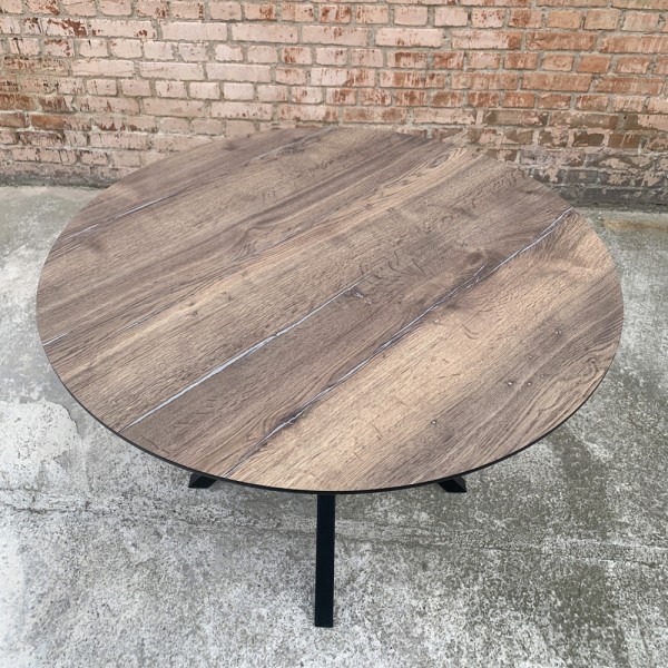 Розкладний круглий стіл HPL NEO (Дуб галіфакс олово)