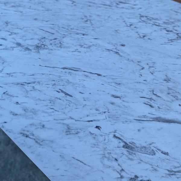 Розкладний овальний стіл HPL Стріли Arrows (Мармур Каррара білий)