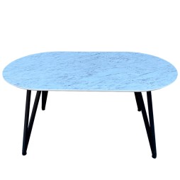 Розкладний овальний стіл HPL Стріли Arrows (Мармур Каррара білий)