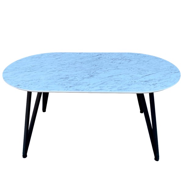 Розкладний овальний стіл HPL Стріли Arrows (Мармур Каррара білий)