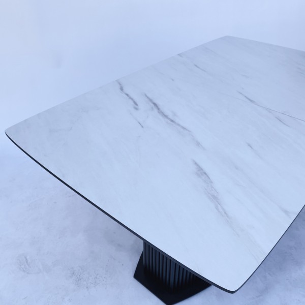 Розкладний прямокутний стіл HPL (Мармур Леванто білий) - для сучасної кухні