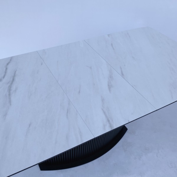 Розкладний прямокутний стіл HPL (Мармур Леванто білий) - для сучасної кухні