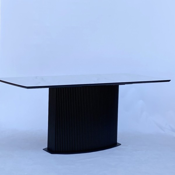 Розкладний прямокутний стіл HPL (Мармур Леванто білий) - для сучасної кухні