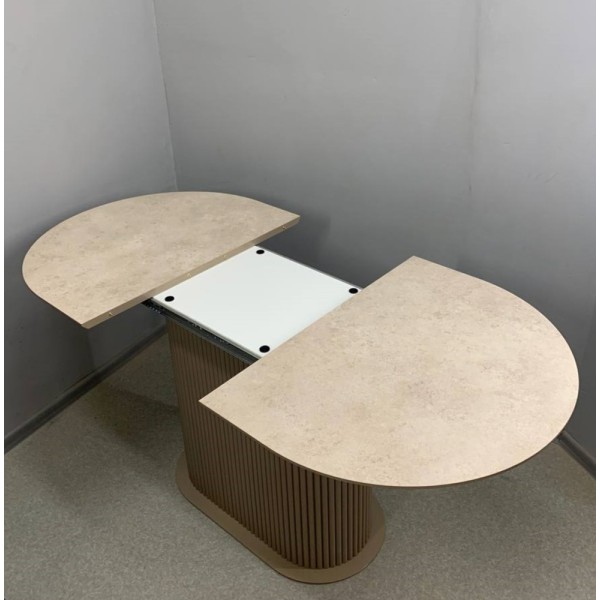 Розкладний овальний стіл HPL Овальна основа з нагелів на пластині (ARPA Mika 3327)