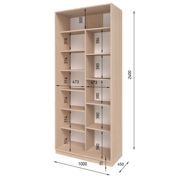 Шафа-купе S-line ШК 1.2.24.45.10 1000х450 - Для вашої спальні та передпокою