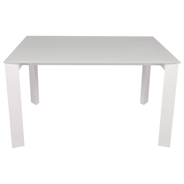 Стіл Bristol B білий – Розкладний стіл для кухні з загартованого скла та МДФ