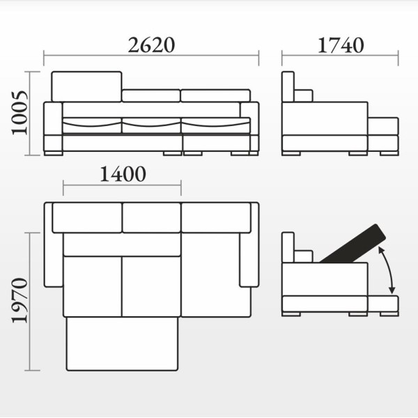 Кутовий розкладний диван Спейс – комфорт для вашої вітальні