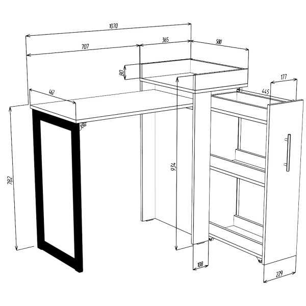 Стіл-тумба трансформер Rand – універсальний стіл для будь-якого інтер'єру