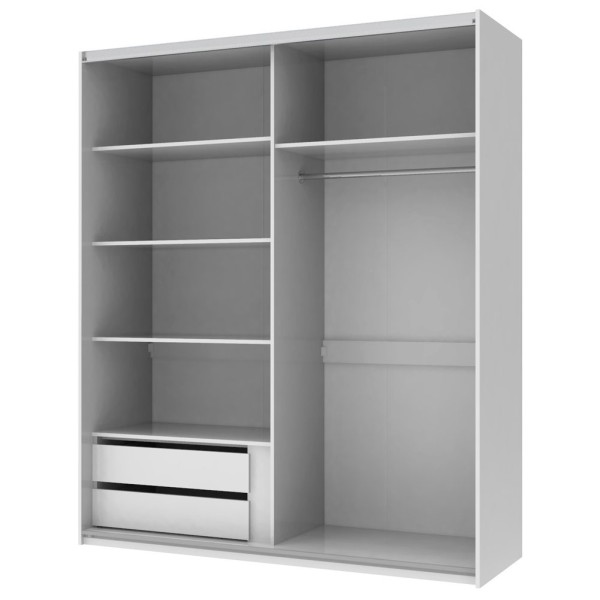 Шафа-купе L-Caiser 180 2 ДСП з шухлядами - стильна та функціональна меблі для вашої спальні