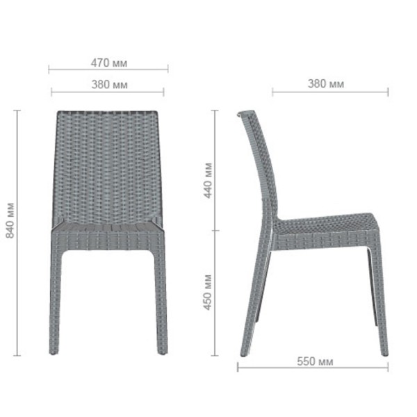 Стілець Selen пластик під ротанг для кухні та саду