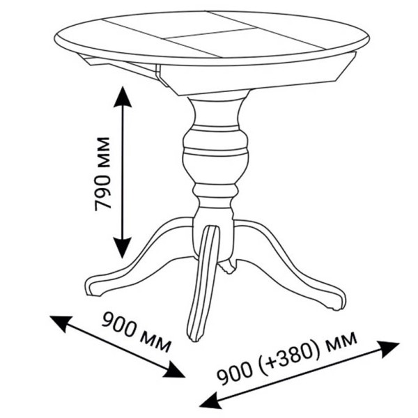 Стіл обідній Анжеліка – круглий розкладний стіл для кухні