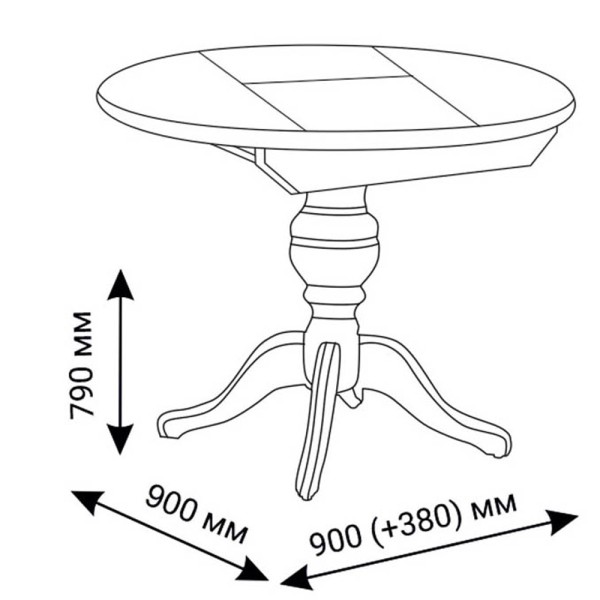 Стіл обідній Колізей — розкладний класичний стіл з дерева