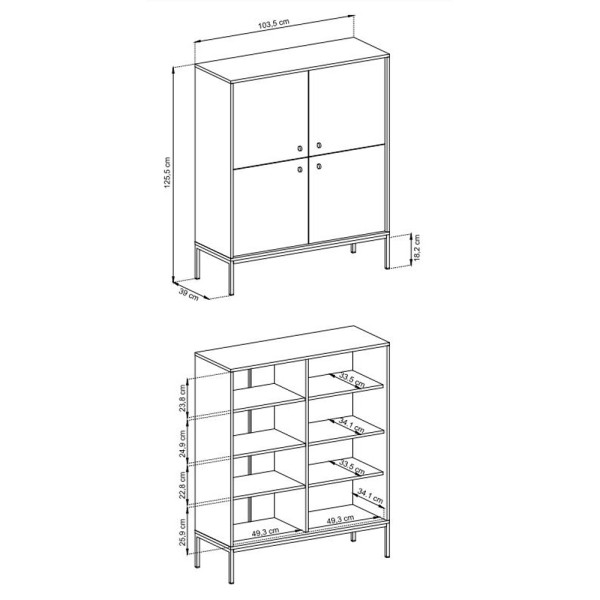 Комод Mono MK104 Gold – Сучасний стиль для вашої вітальні