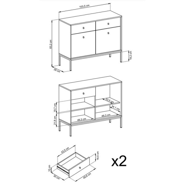 Комод Mono MKSZ104 Gold