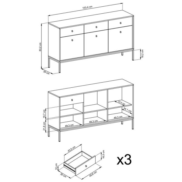 Комод Mono MKSZ154 Gold – сучасний та стильний для вашої вітальні