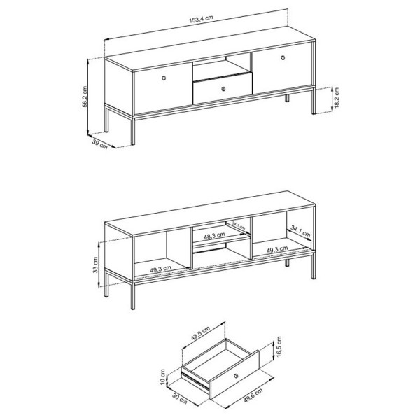 Тумба під ТВ Mono MRTV154 Gold - стиль та функціональність для вашої вітальні