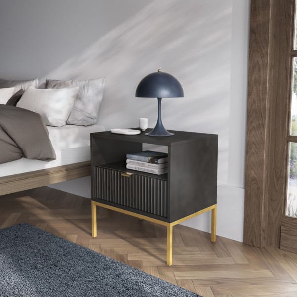Тумба приліжкова Nova S54 Gold — стиль та функціональність у кожному елементі