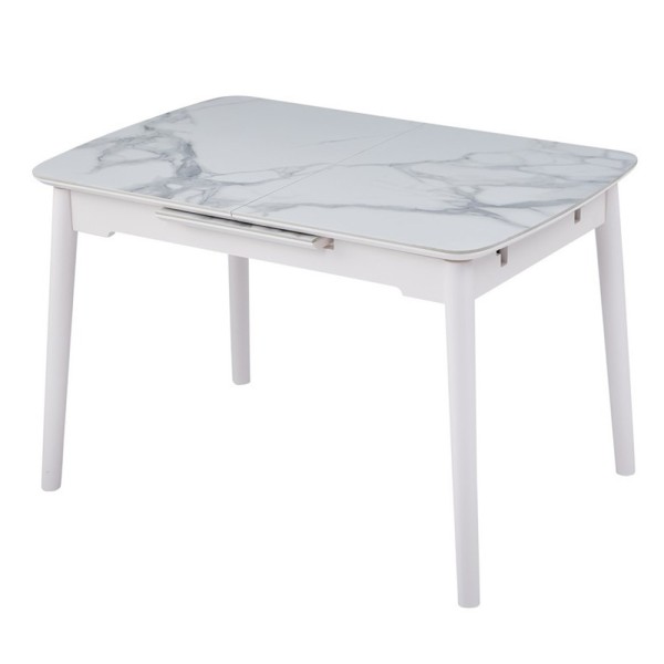 Стіл TM-76 вайт клауд + рожевий блаш 120-160 см для вашої кухні та кафе