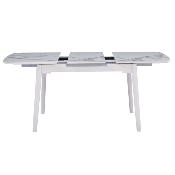 Стіл TM-76 вайт клауд + рожевий блаш 120-160 см для вашої кухні та кафе