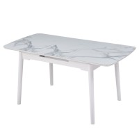 Стіл TM-76 вайт клауд + рожевий блаш 120-160 см