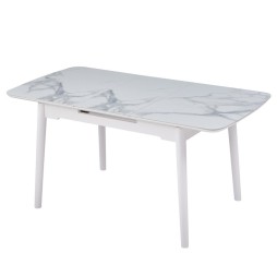 Стіл TM-76 вайт клауд + рожевий блаш 120-160 см