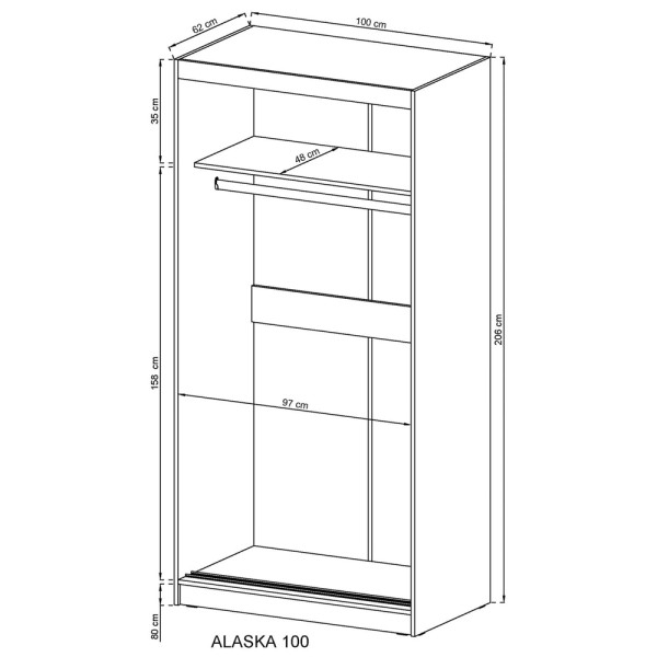 Шафа-купе з дзеркалом Alaska 100