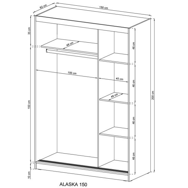Шафа-купе з дзеркалом Alaska 150