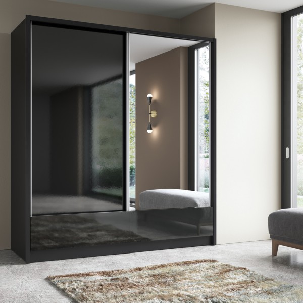 Шафа-купе Aria I 200 з дзеркалом і шухлядами для спальні