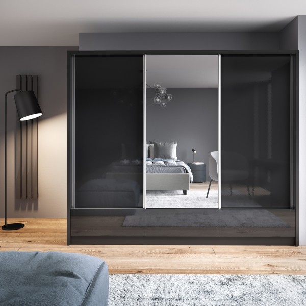 Шафа-купе з дзеркалом і шухлядами Aria I 250