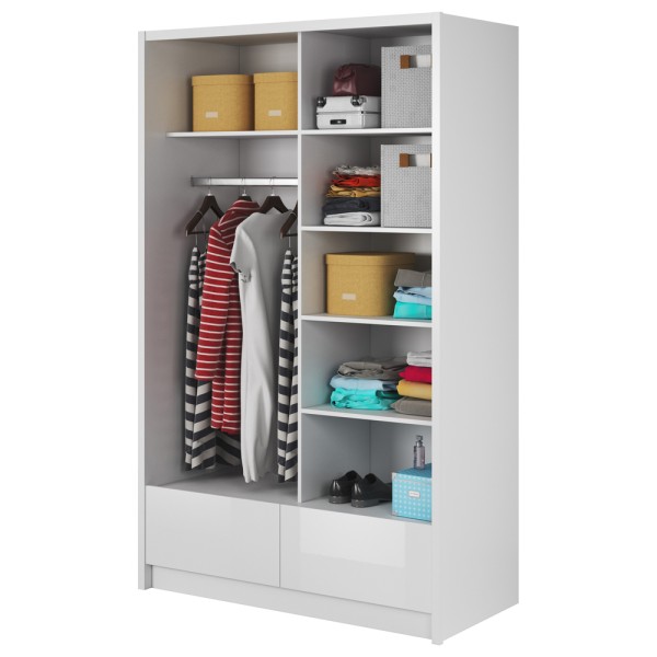 Шафа-купе з подвійним дзеркалом і шухлядами Aria II 130