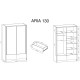 Шафа-купе з подвійним дзеркалом і шухлядами Aria II 130
