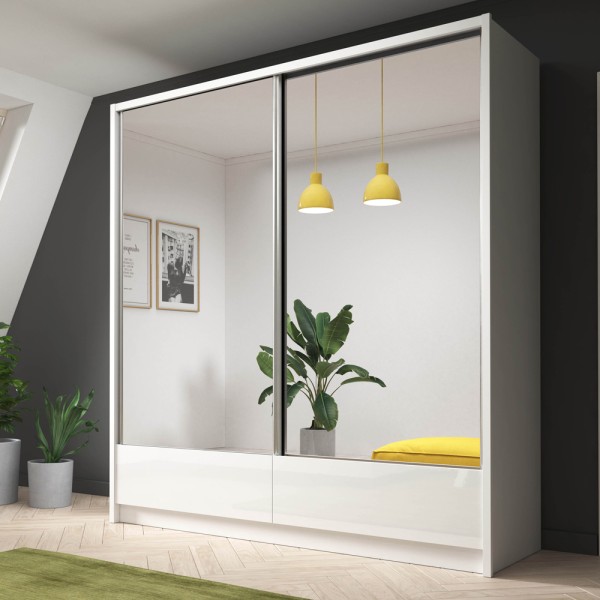 Шафа-купе Aria II 200 з дзеркалом і висувними ящиками